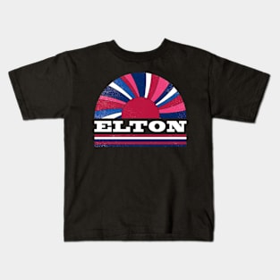 Elton Proud Name Personalized Retro Flowers Beautiful Kids T-Shirt